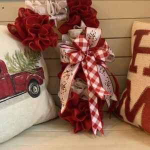 Candy Cane Christmas Wreath, Burlap Candy Cane Wreath